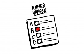 Logo bij Kamervragen, een quiz over de verkiezingen voor de Tweede Kamer.