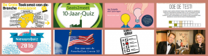 Een collage van verschillende (online) quizzen, gemaakt door De Vragenfabriek.